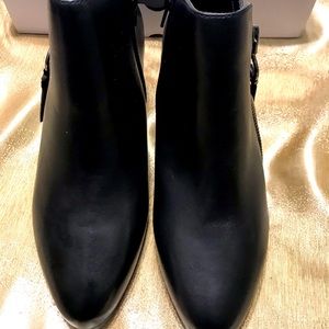 New Black faux Leather Ankle Booties